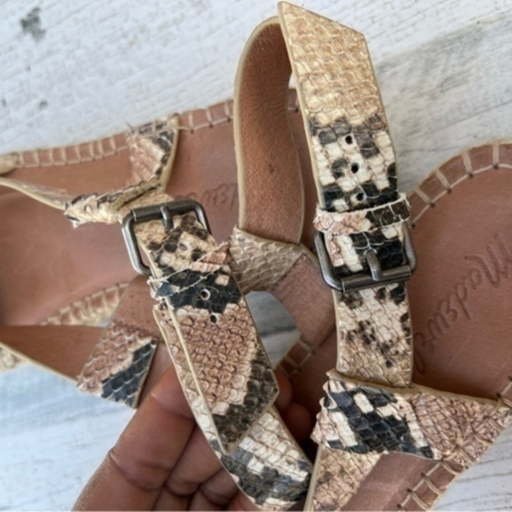 Madewell Snake Print Espadrille Platform Sandals - Beige/Tan/Black - Picture 9 of 13